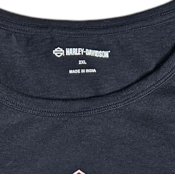 Harley-Davidson Black Cotton T-shirt with Pink Logo Size 2XL - Picture 4 of 7
